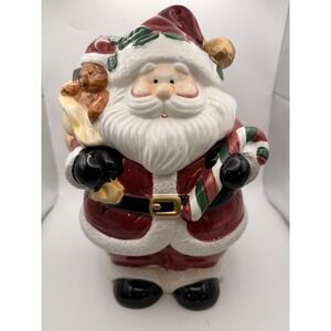 Vtg Santa Claus Cookie Jar Christmas Kitchen Earthenware Home Trends St Nick